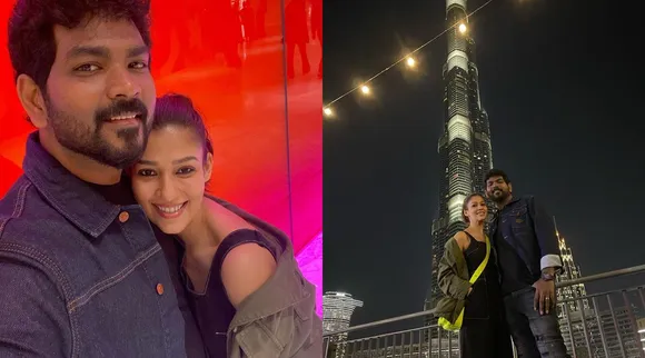 Nayanthara vignesh shivan hugs kisses, Nayanthara hugs Vignesh shivan, Vignesh shivan kisses Nayanthara, nayanthara vignesh shivan hugs and kisses in front burj khalifa, nayanthara vignesh shivan new year 2022 birth celebration, nayanthara vignesh shivan video goes viral புத்தாண்டை துபாயில் நெருக்கமாகக் கொண்டாடிய விக்னேஷ் சிவன் - நயன்தாரா ஜோடி, new year 2022, nayanthara, vignesh shivan, tamil cinema news, tamil entertainment news, nayanthara news
