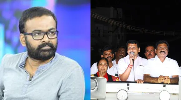 DMK fielded Director Karu Palaniappan campaign for dmk candidates, Kongu region, coimbatore, karu palaniappan, திமுக பிரம்மாண்ட வெற்றியே இலக்கு, கொங்குவில் இயக்குனர் கரு பழனியப்பனை களம் இறக்கிய திமுக, திமுக, கோவை, Kongu belt, dmk, Minister Senthil Balaji, erode, tirupur, Karu Palaniappan campaign for dmk candidates