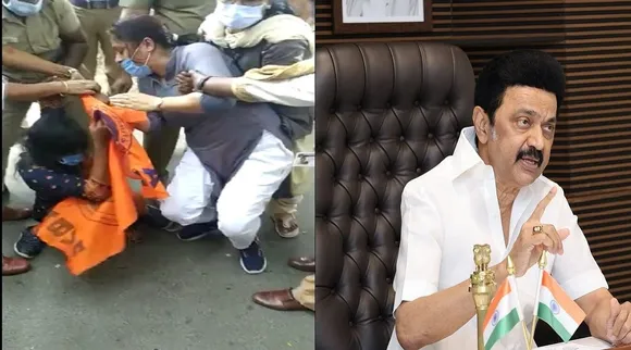 ஸ்டாலின் வீட்டு முன்பு திடீர் போராட்டம்: பா.ஜ.க மாணவர் பிரிவினர் கைது