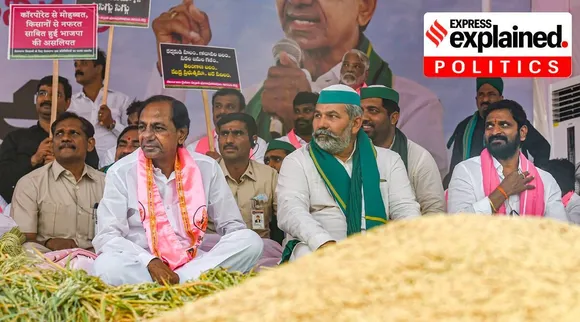 Telangana, paddy protest, new delhi, சந்திரசேகர் ராவ், மாபெரும் நெல் போராட்டம், தெலங்கானா நெல் கொள்முதல் போராட்டம், நெல் போராட்டத்தை டிஆர்எஸ் டெல்லிக்கு எடுத்துச் சென்றது ஏன், Telangana Paddy procurement protest, centre, delhi, TRS Chandrashekar Rao, BJP