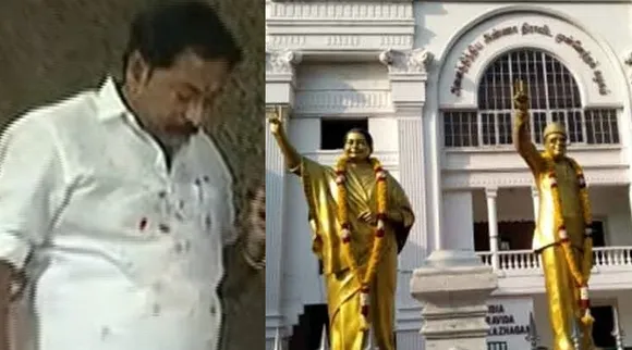 இ.பி.எஸ் ஆதரவாளர் மீது தாக்குதல் : அ.தி.மு.க தலைமை அலுவலகத்தில் அடிதடி மோதல்