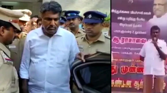 ஆ.ராசாவுக்கு மிரட்டல்: கோவை பா.ஜ.க தலைவர் கைது; தொண்டர்கள் மறியல்