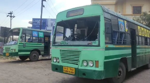 ஆ.ராசாவுக்கு எதிராக புதுச்சேரியில் முழு அடைப்பு; தமிழக பேருந்துகள் கண்ணாடி உடைப்பு
