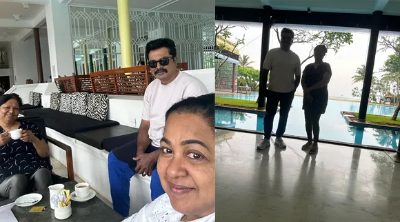 குடும்பத்துடன் ராதிகா- சரத்குமார் வீக் எண்ட் கொண்டாட்டம்: இது எந்த ஊரு கடற்கரை?