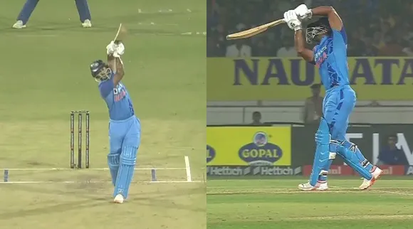 Rahul Tripathi hits incredible six fans stunned, IND vs SL 3rd T20I tamil news