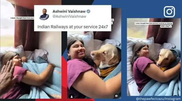 Railways Minister Ashwini Vaishnaw reacts to video of woman travelling with her pet dog on train, Indian Railways, travelling on train with dog, pets, viral, trending, viral video, Instagram, Twitter