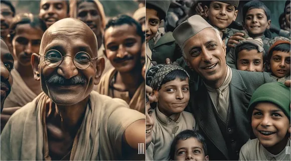 AI images show Mahatma Gandhi, Mother Teresa, Elvis Presley clicking selfies, historical figures clicking selfies, artificial intelligence, காந்தி நேரு மதர் தெரசா செல்ஃபி, ஆர்டிஃபிசியல் இண்டெலிஜென்ஸ், செயற்கை நுண்ணறிவு, Martin Luther King Jr., Abraham Lincoln, Albert Einstein, Vladimir Lenin, Marilyn Monroe, Bob Marley, Jawaharlal Nehru, BR Ambedkar and Subhas Chandra Bose, Instagram, viral, trending