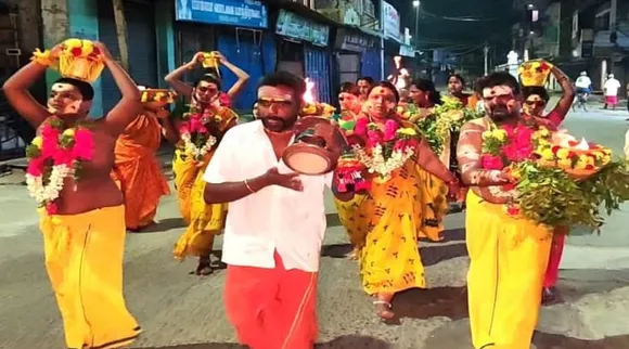 Trichy: actor kanja karuppu Agni satti Samayapuram Mariamman Temple for EPS ADMK Tamil News