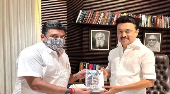 PTR Palanivel Thiaga Rajan with CM Stalin