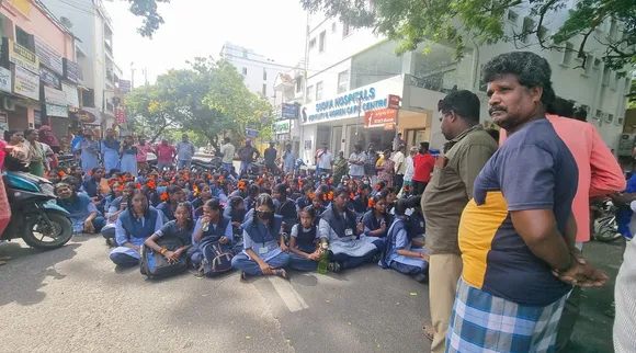 puducherry students protest
