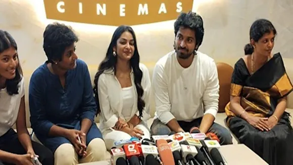 actor Harish Kalyan actress Ivana press conference in Coimbatore