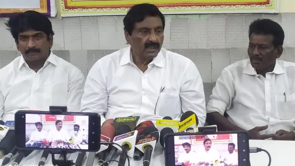 ADMK against Puducherry teachers protest