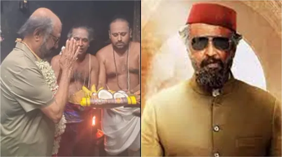 Rajinikanth meets DMK Senior Minister E Va Velu, Rajinikanth meets E Va Velu, ‘லால் சலாம்’ படப்பிடிப்பு சென்ற ரஜினி, ரஜினிகாந்த் தி.மு.க-வின் மூத்த அமைச்சர் எ.வ. வேலு உடன் திடீர் சந்திப்பு, Rajinikanth DMK Senior Minister E Va Velu Lal Salaam