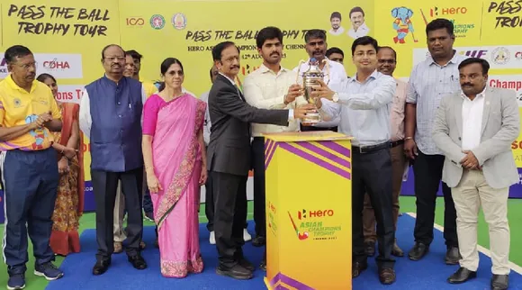 chennai asian champions hockey trophy tour reached Coimbatore Tamil News