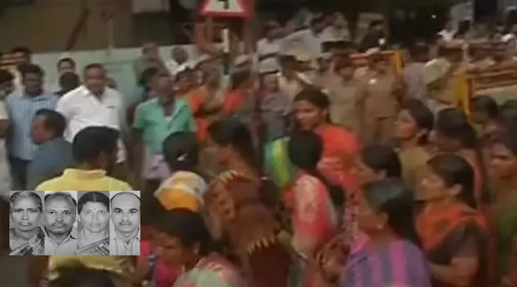 Four people muder in Palladam, relatives block the road demand arrest the killers, tasamc shut down, பல்லடத்தில் டாஸ்மாக் கடைகள் மூடல், பல்லடத்தில் கொலையாளிகளை கைது செய்யக் கோரி மறியல், Four people muder in Palladam relatives block the road, relatives demand arrest the killers