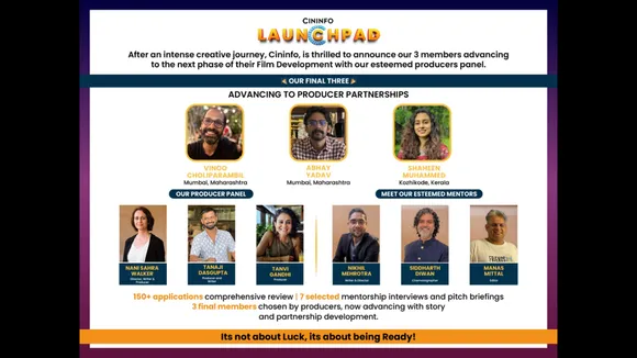 Cininfo Launchpad 2025 Announces Winners of its Screenwriter and Film Mentorship Lab in India.