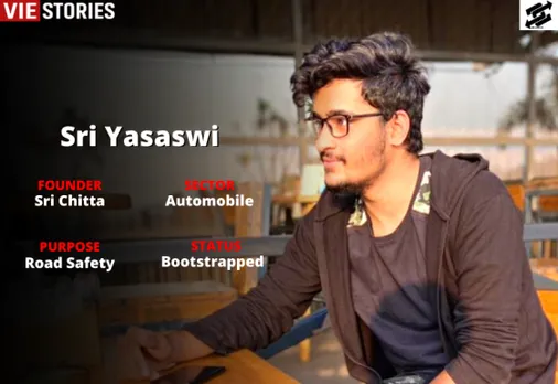 Sri Yasaswi designed safety accessories for two-wheelers after he experienced Road Accident