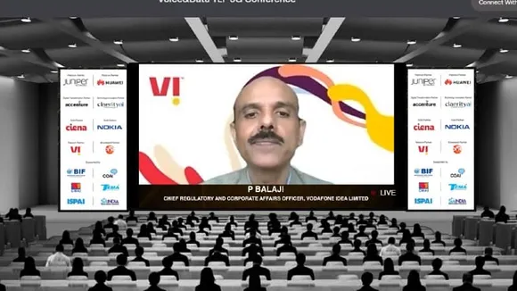 P Balaji, Chief Regulatory and Corporate Affairs Officer, Vodafone Idea Limited, talking at the 5G conference