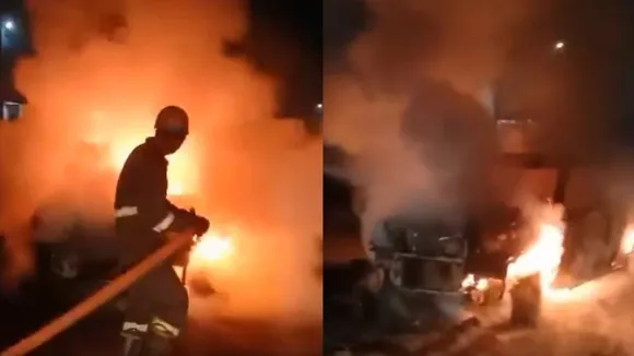 XUV car caught fire