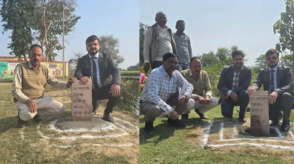श्रावस्ती में सरकारी जमीनों पर शिलापट लगाने का कार्य शुरू 