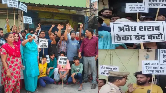 Lucknow Udayganj opening liquor shop Opposition 