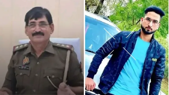 इंस्पेक्टर शिव कुमार सिंह, जो हादसे में घायल हुए (बाएं)और इंस्पेक्टर का इकलौता बेटा सत्यम राठौर, जिसकी हादसे में चली गई जान (दाएं)।