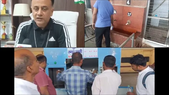  रेलवे की टोटियां, जिनसे नहीं निकलता पानी, व्यवस्था की जानकारी देते सीटीएम आशुतोष मिश्रा।