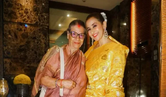 Manish with her mother