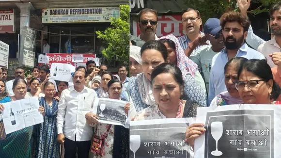 Local people traders protest against opening model shop