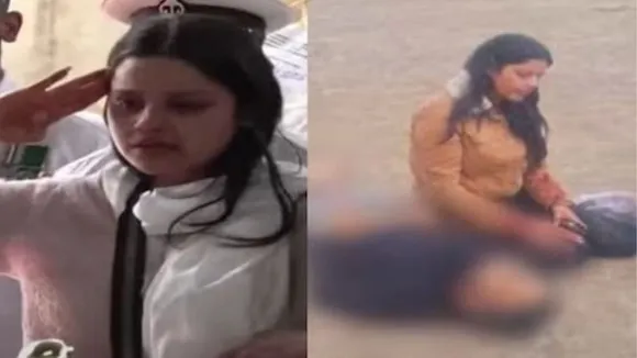 करनाल में अपने पति को सैल्यूट कर अंतिम विदाई देतीं हिमांश नरवाल, पहलगाम में शव के साथ