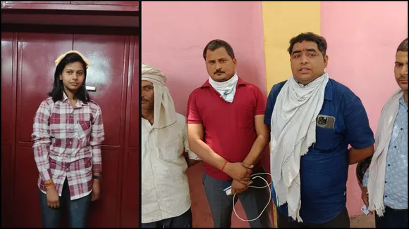 हादसे में जान गंवाने वाली छात्रा दिव्यांशी और दुखी परिजन। 