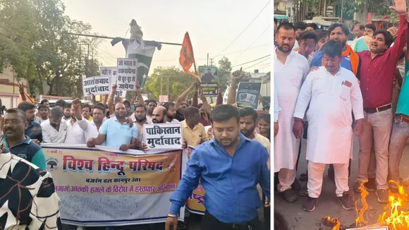 कानपुर में जगह जगह आतंकवाद व पाकिस्तान के पुतले फूंके गए। 