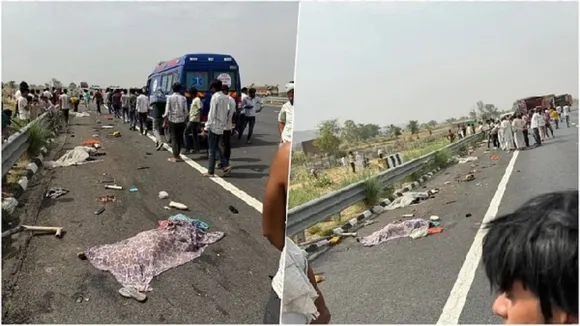 दिल्ली-मुंबई एक्सप्रेसवे पर दुर्घटना