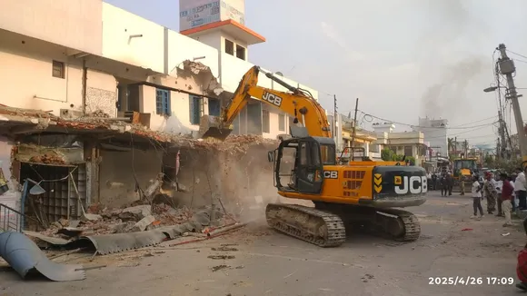 bulldozer on BJP leader