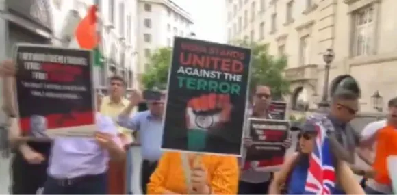 Indian community protests London shows solidarity against Khalistani Pakistani opponents