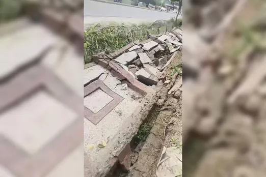 Ghaziabad: सिद्धार्थ विहार के ब्रहमपुत्र एनक्लेव सेक्टर 10 की भरभराकर गिरी दीवार