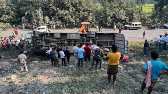 Bus skids off road and falls into 20 feet deep gorge, 30 passengers injured