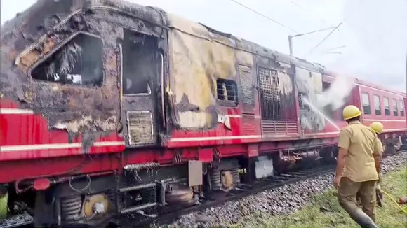 Fire broke out at engine of DMU passenger train near Gaisal Railway Station