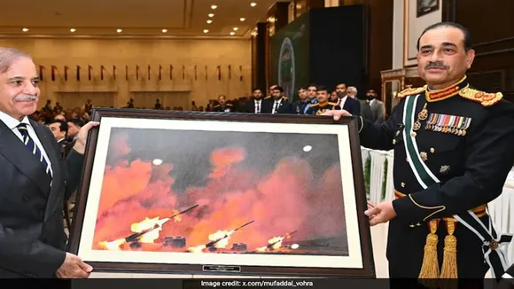 PAKISTAN PM SHAHBAZ, ARMY CHIEF AASIM MUNIR, WAR FAKE PAINTING 