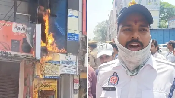 एक्सप्रेस रोड पर जनता टावर में लगी आग और ट्रैफिक का बहादुर सिपाही राज किशोर, जिनके प्रयास से वीआईपी इलाके में भीषण अग्निकांड बच गया।