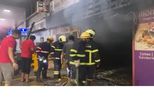 Fire breaks out in a shop at Churchgate station