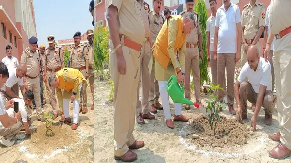 Home Guard Minister Dharamvir Prajapati planted saplings