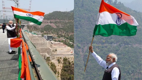 PM Modi hoisted the tricolor on the world's highest bridge