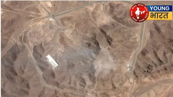 Satellite image of the Fordo nuclear facility after the US attack