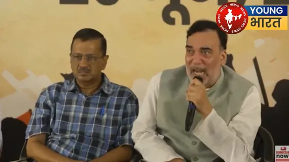 Gopal Rai with Arvind Kejriwal