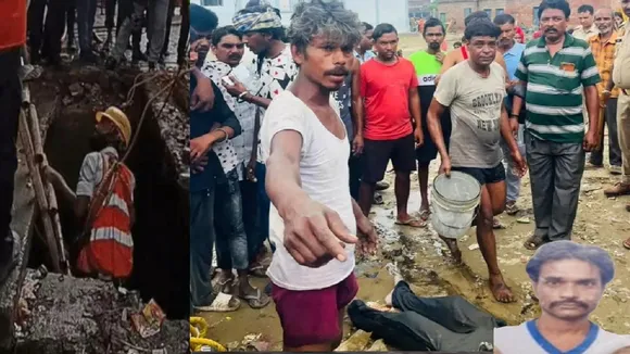 ठाकुरगंज में नाले में गिरा युवक  मिला।