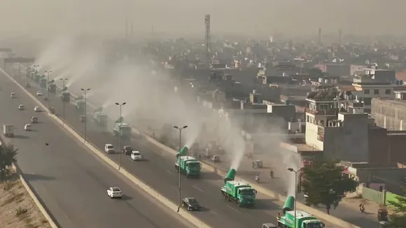 Smog guns at work in Lahore as the Pakistani city