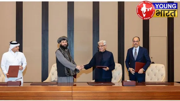 File photo of the peace agreement between the two countries in Doha