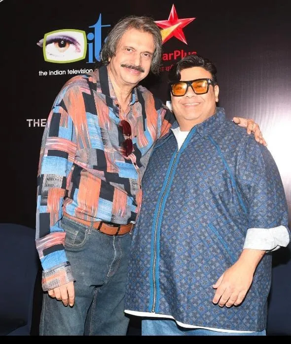 TV star Kiku Sharda with sr journalist Chaitanya Padukone