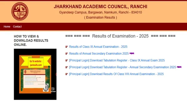 JAC Matric Class 10th Result link